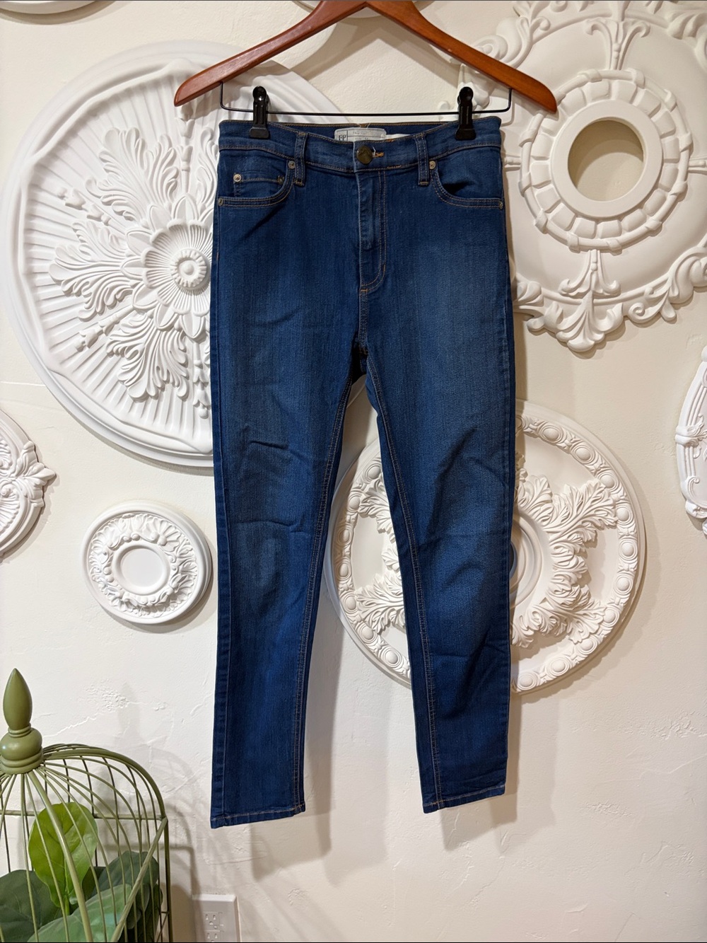 Dark Wash Skinny Jeans - Deep Blue